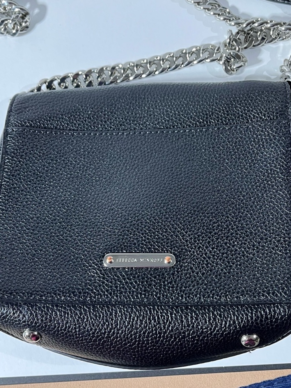 Rebecca Minkoff Black Leather Crossbody Bag with Silver Hardware - Picture 4 of 9